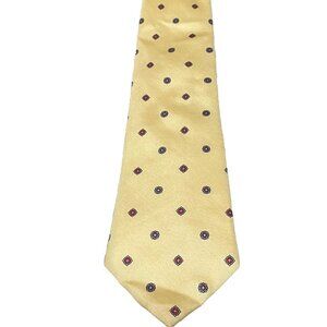 Vintage Balenciaga Men’s Neck Tie 100% silk yellow dots multicolor